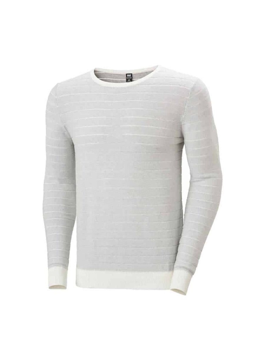 Herrer Helly Hansen Gensere | Fjord Summer Knit Grahvit