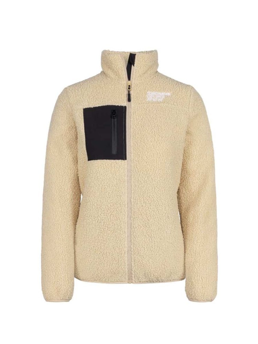 Damer Scandinavian Explorer Fleece | Pile Fleecejacket Beige