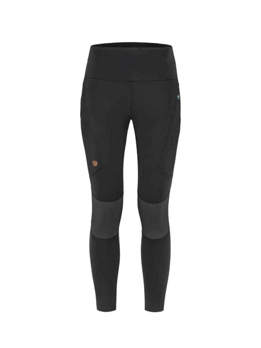 Damer Fjällräven Tights | Abisko Trekking Tights Pro Svart Gra