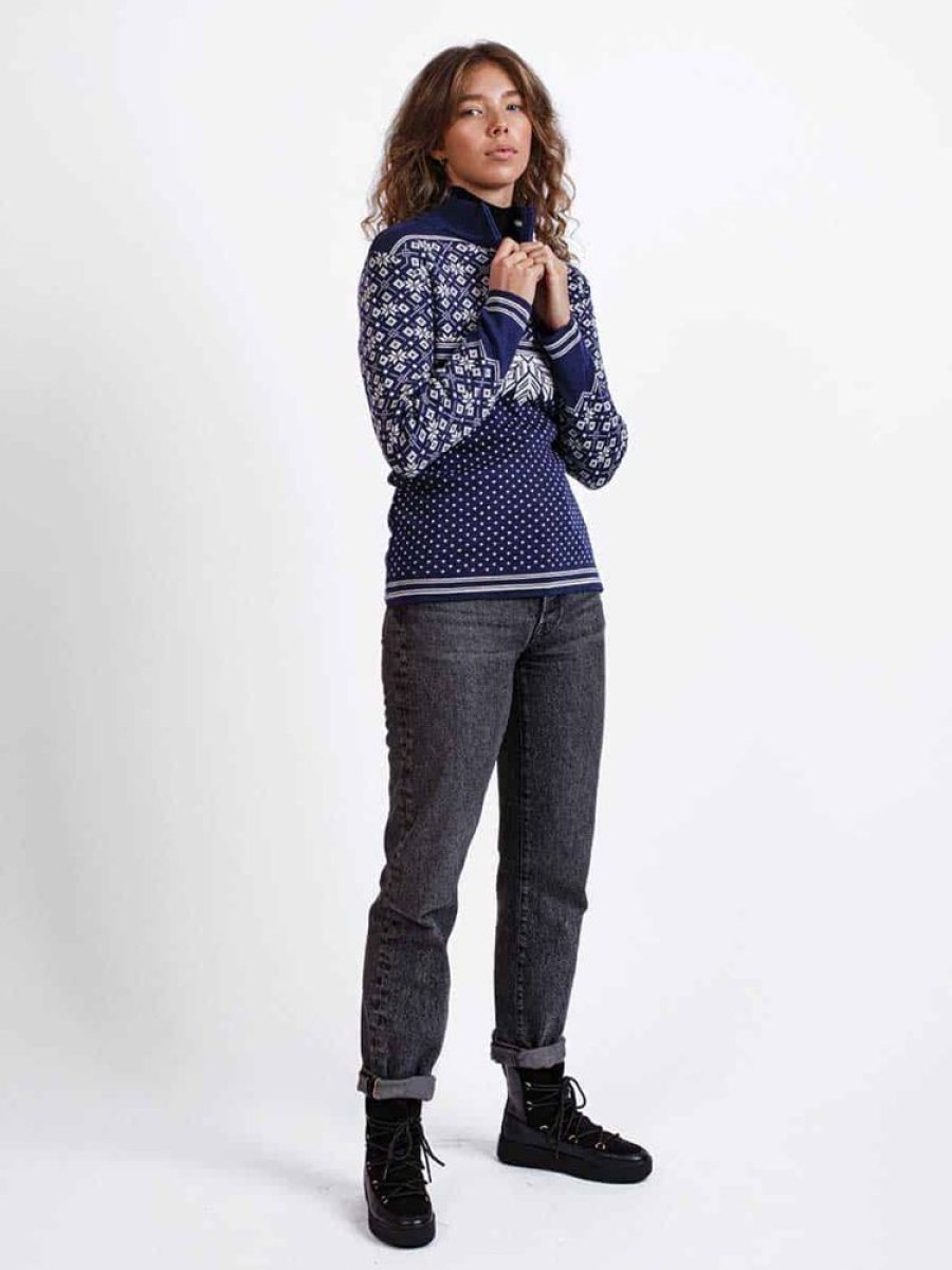 Damer Norlender Knitwear Ullgensere | Kristin Ull Genser Marine