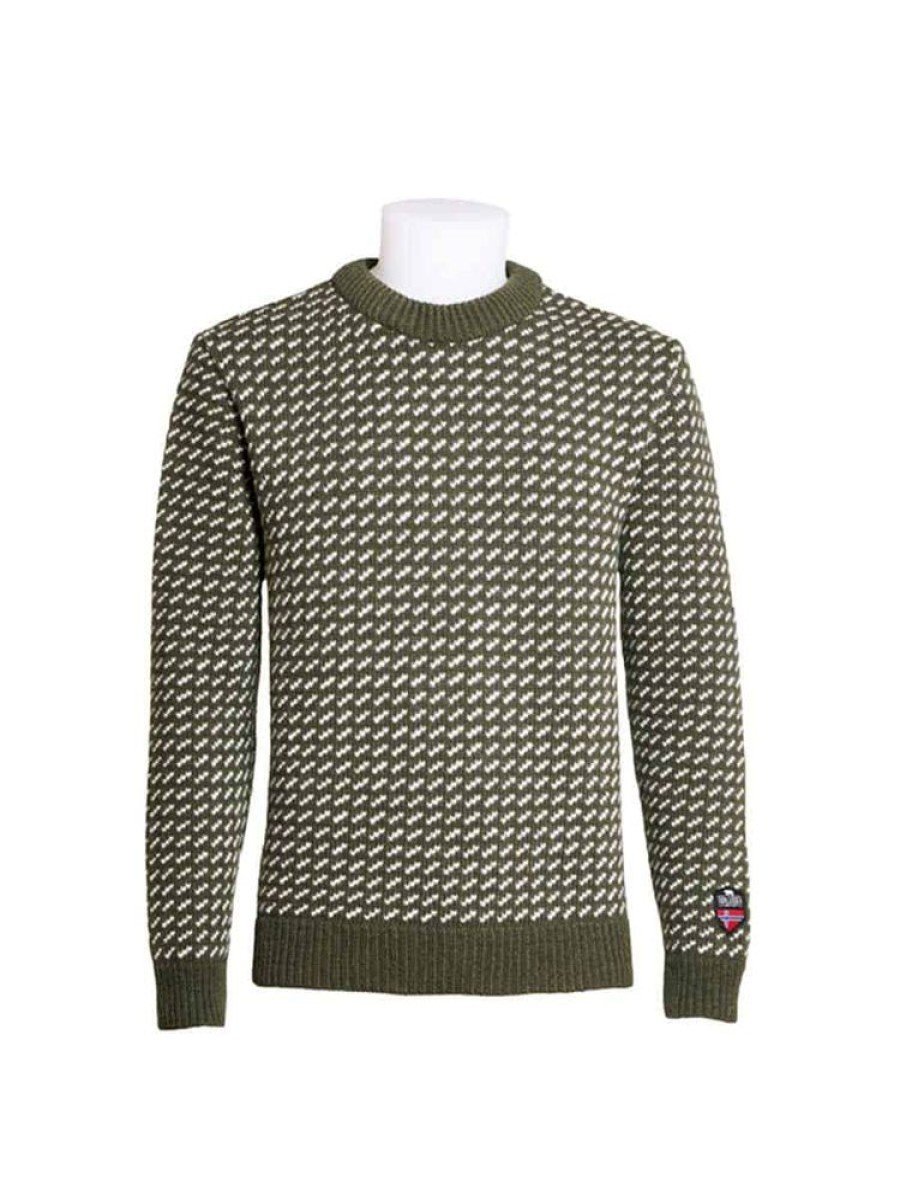 Herrer Norlender Knitwear Ullgensere | Svalbard Ull Genser Gronn