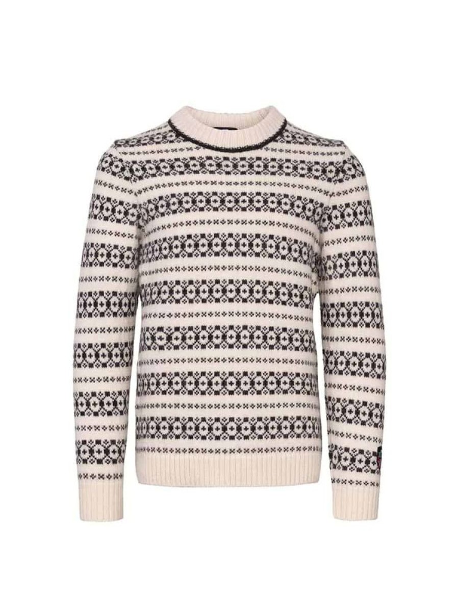 Herrer Norlender Knitwear Ullgensere | Hitra Ull Genser Gra Hvit