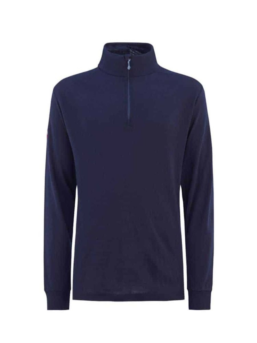 Herrer WoolLand Ullgensere | Faerder Ull Half Zip Top Blatt Blekk