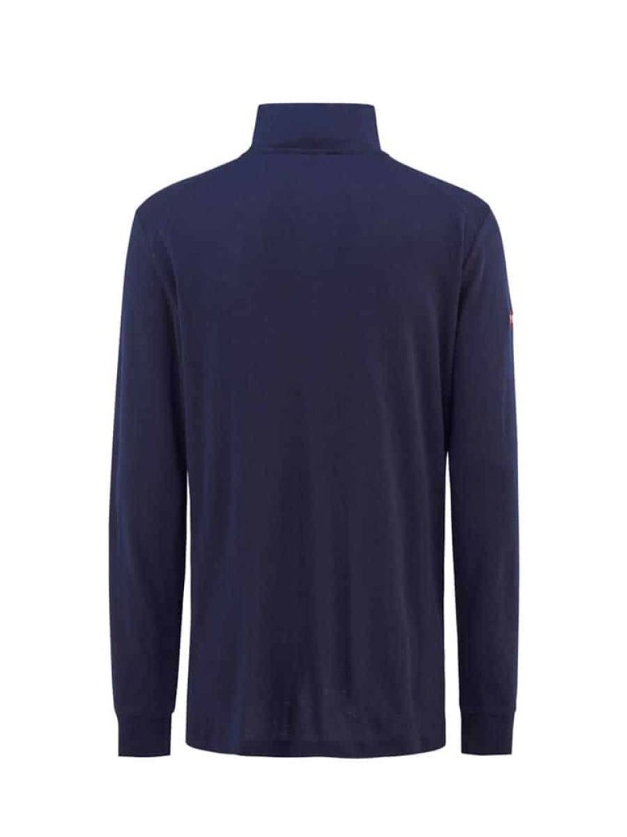 Herrer WoolLand Ullgensere | Faerder Ull Half Zip Top Blatt Blekk