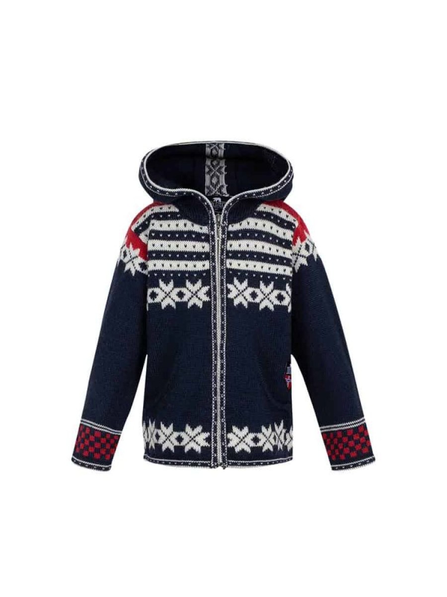 Barn Norlender Knitwear Ulljakker | Fanafjellet Ull Jakke Marine