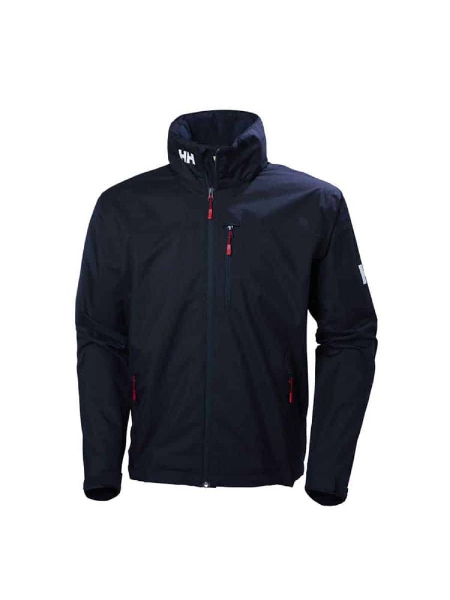 Herrer Helly Hansen Seilerjakker | Crew Jakke Med Hette Marine