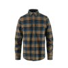 Herrer Fjällräven Topper Og T-Skjorter | Singi Heavy Flannel Skjorte Marine Og Brun