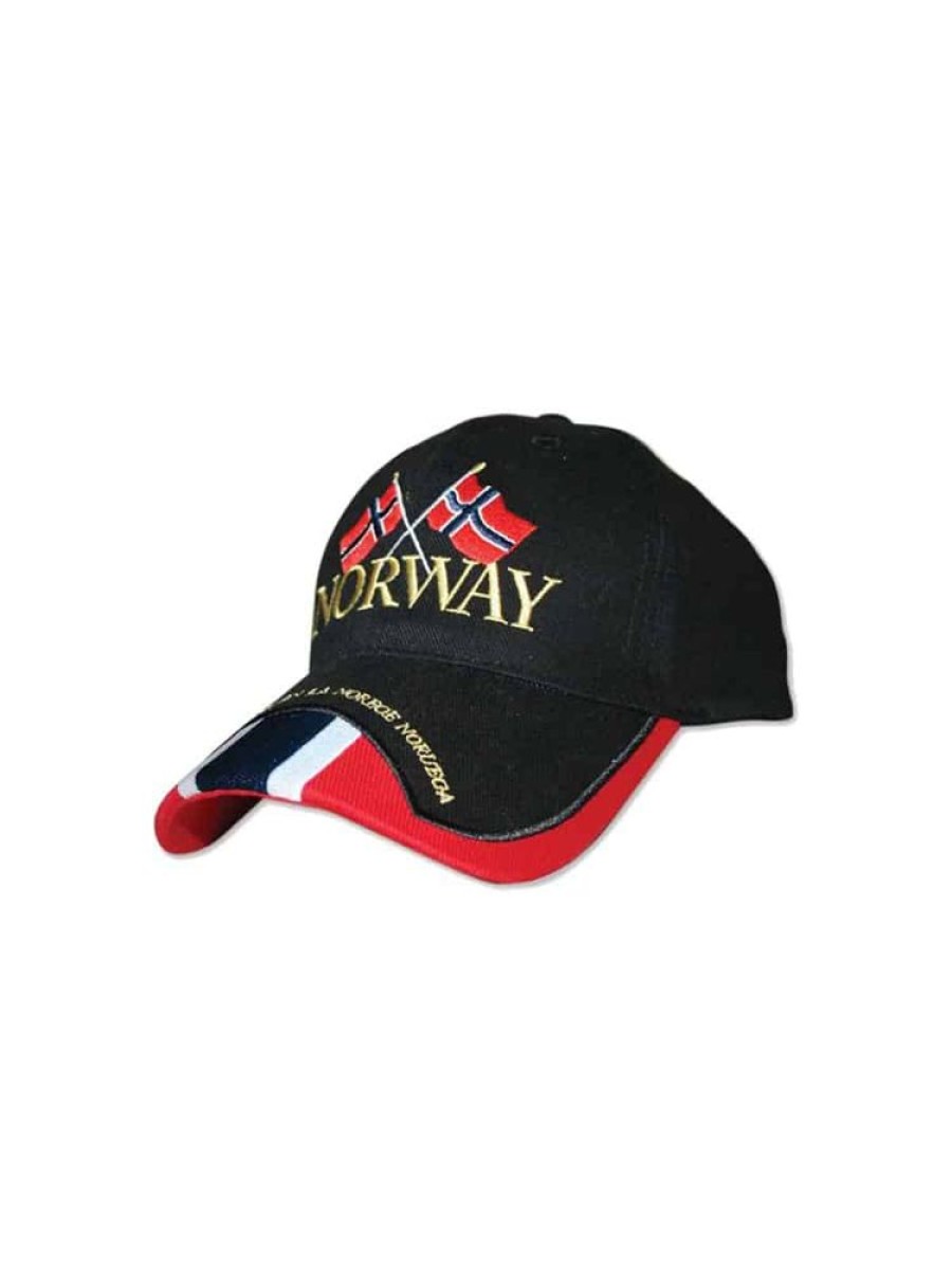 Tilbehor Way Nor | Baseball Cap Svart Med Korslagt Flagg