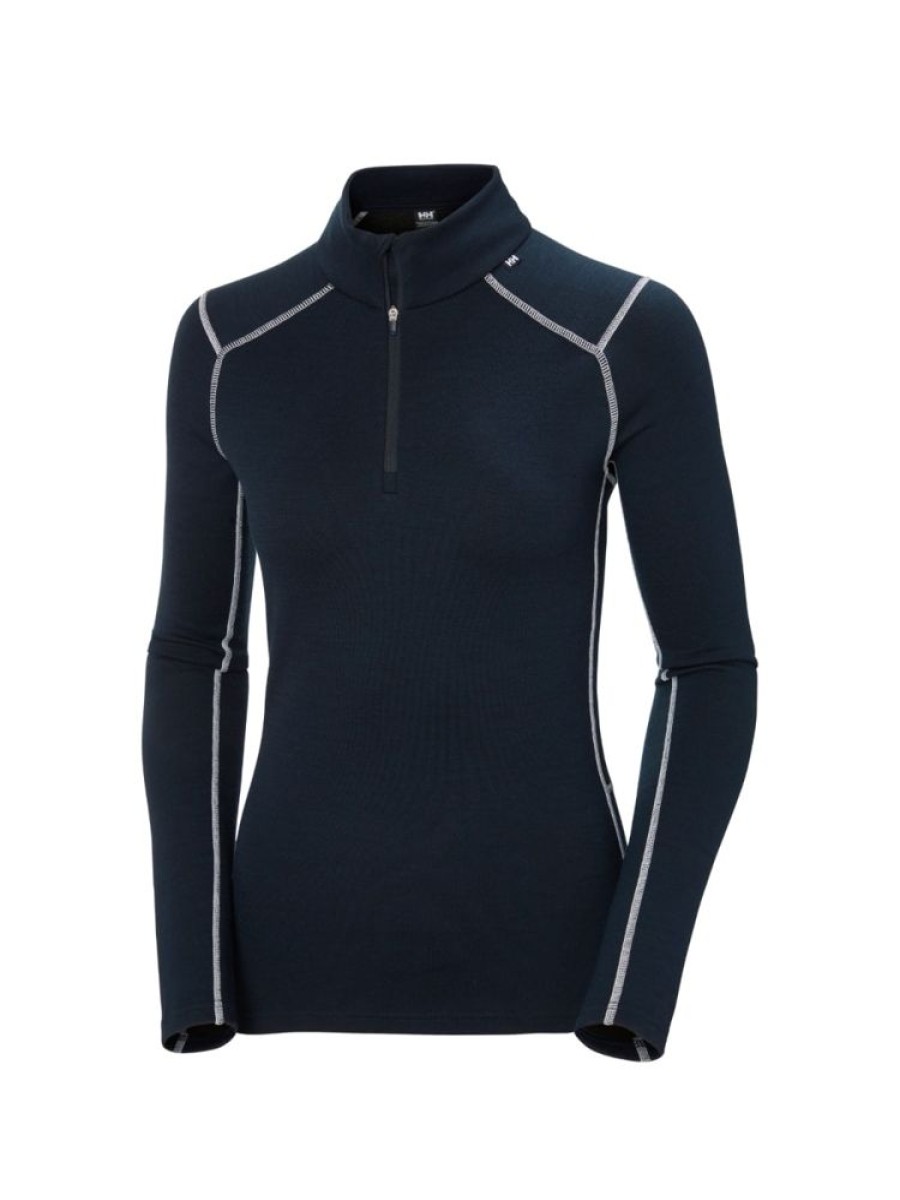 Damer Helly Hansen Ullundertoy | Lifa Merino Midv 1/2 Zip Marine