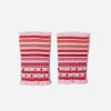 Tilbehor Oleana | Stripe And Flounce Ull Silke Pulsvarmere Hvit Rosa