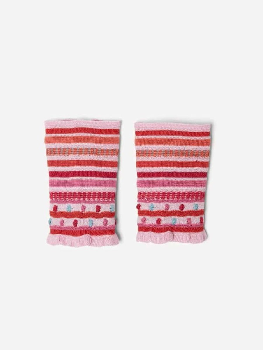 Tilbehor Oleana | Stripe And Flounce Ull Silke Pulsvarmere Hvit Rosa