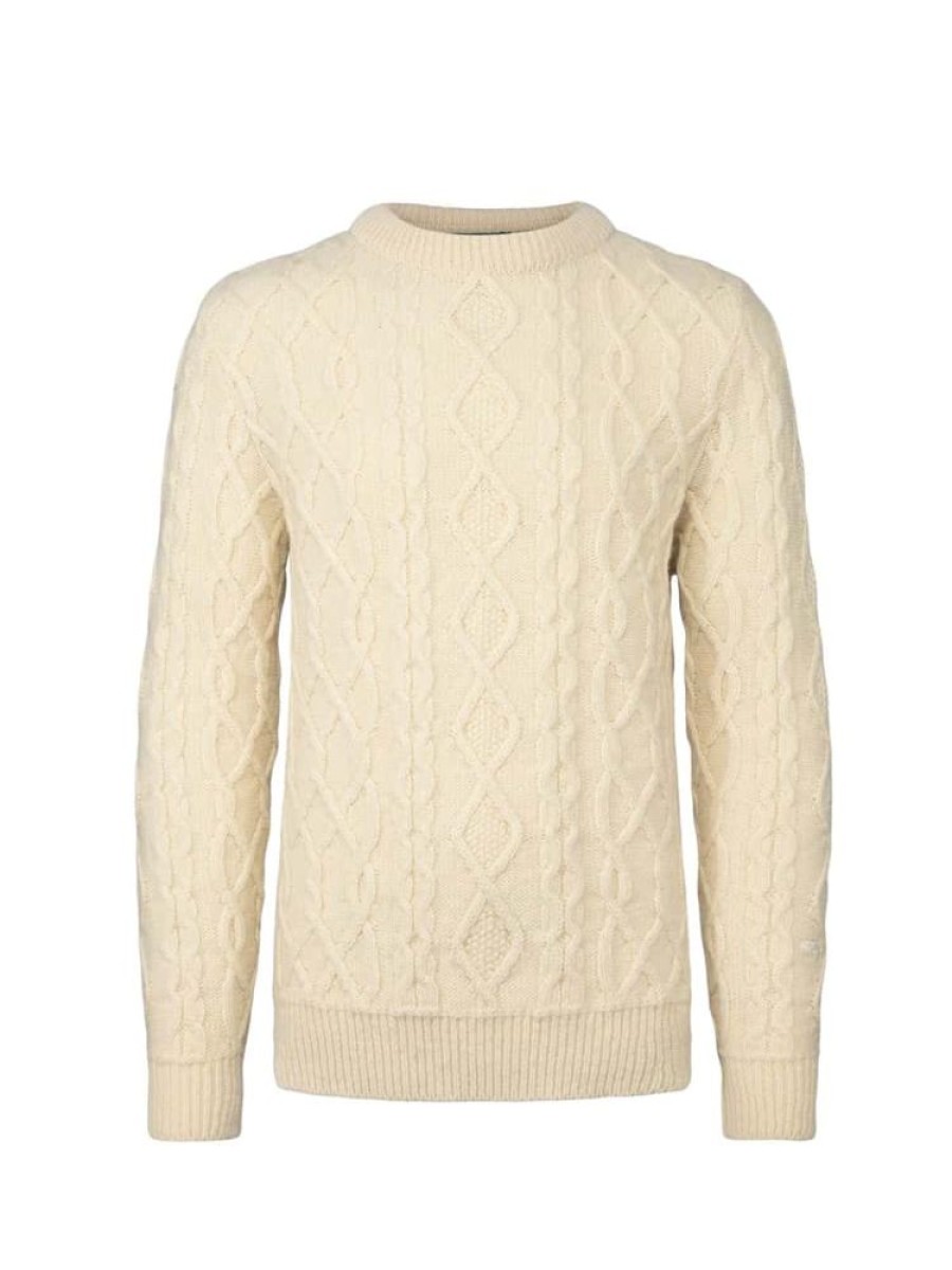 Herrer Norlender Knitwear Ullgensere | Torshavn Ull Genser Gra Hvit