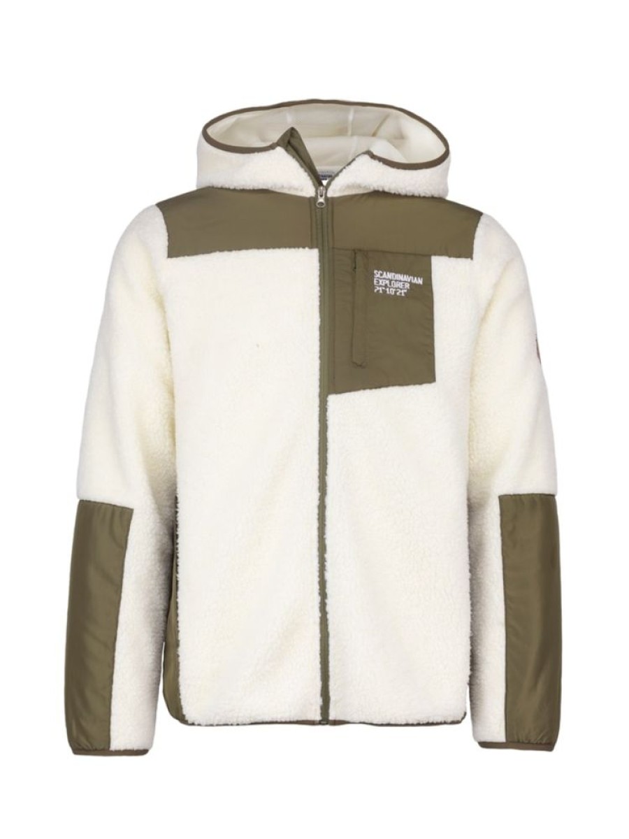 Herrer Scandinavian Explorer Fleece | Pile Fleecejakke Unisex Beige Gronn