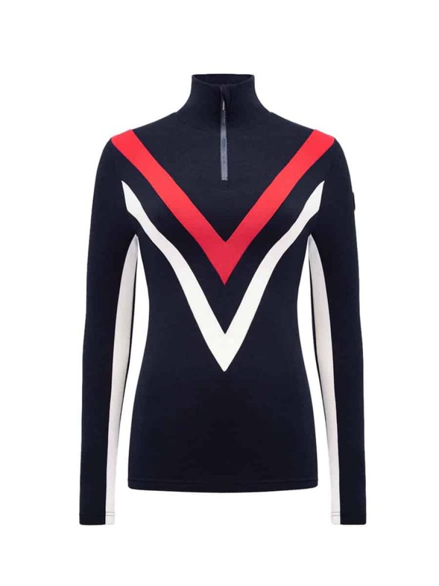 Damer We Norwegians Ullgensere | Voss Chevron Zip Up Genser Flag Motiv