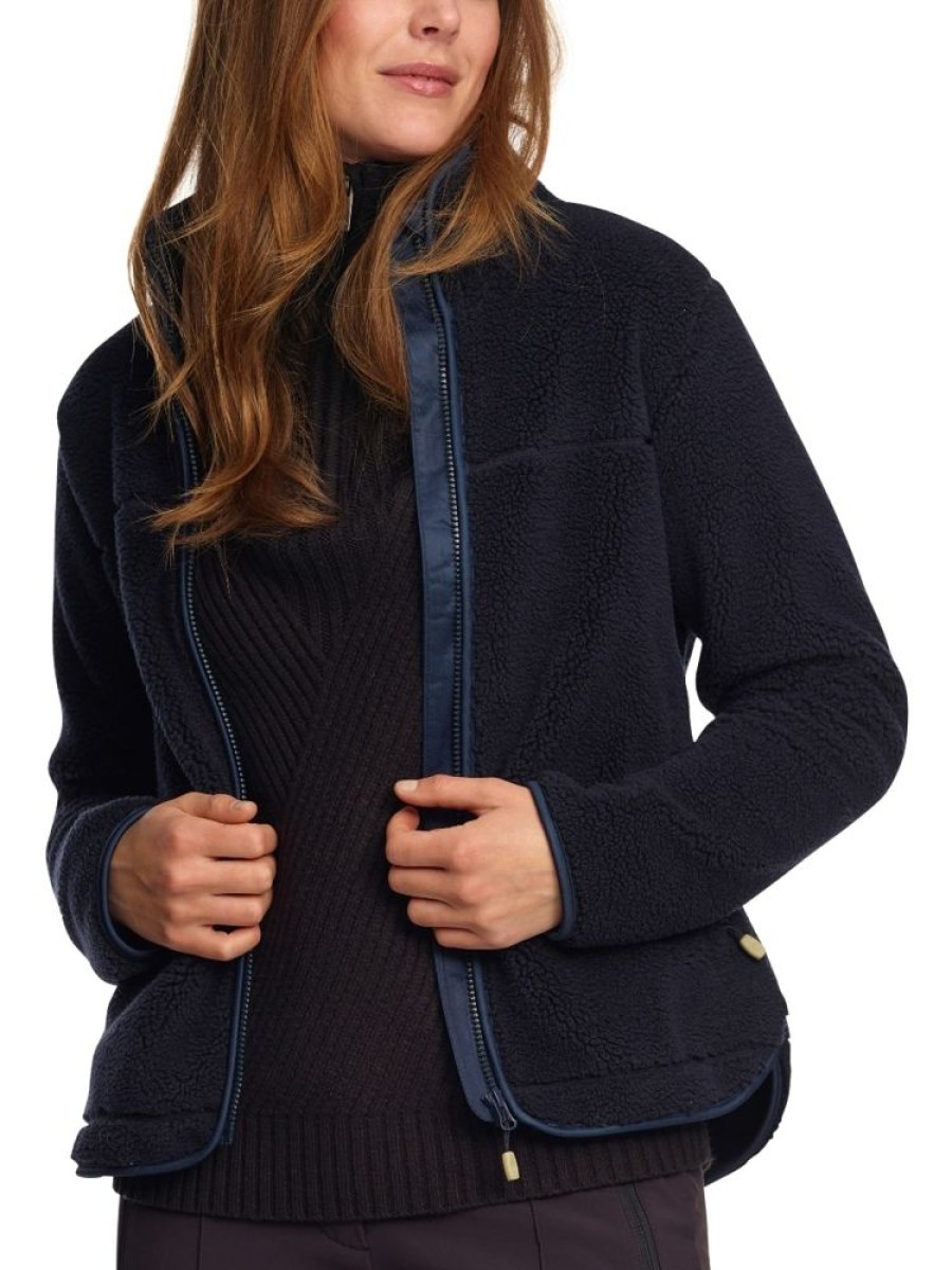 Damer Twentyfour Fleece | Finse Long Zip Sherpafleece Blekkbla