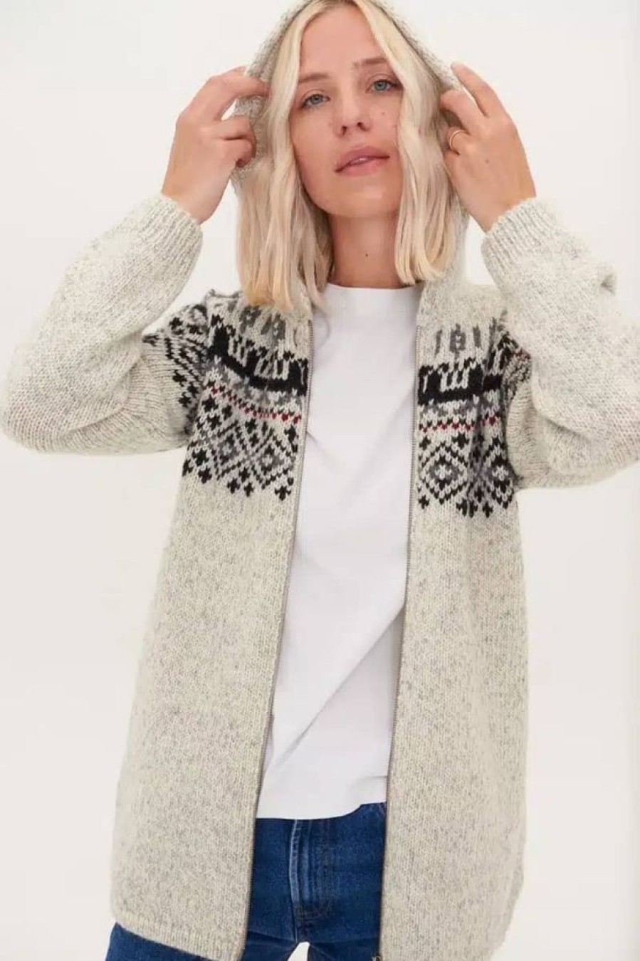 Damer Wool house Ulljakker | Sky Sweater Grey