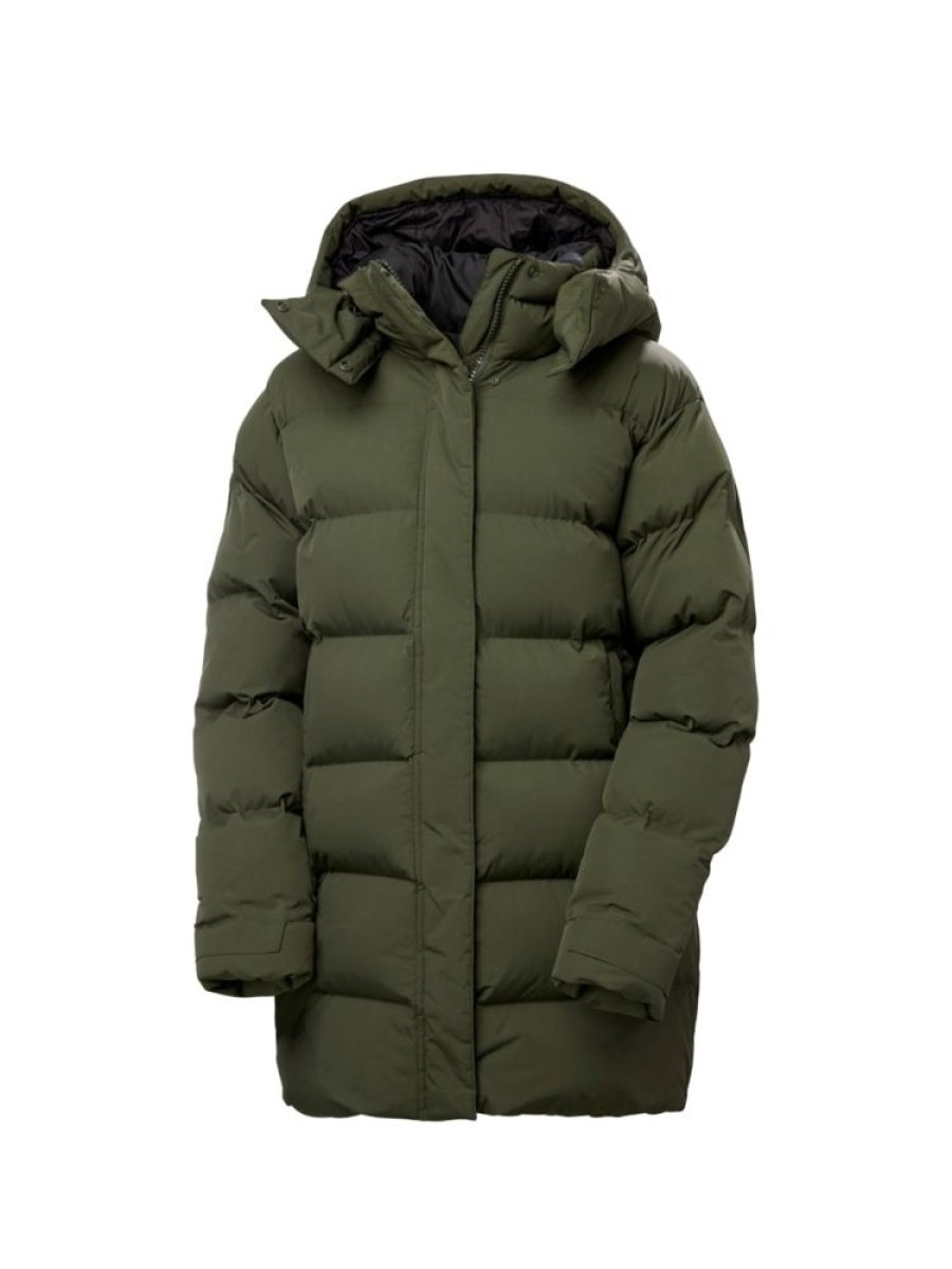 Damer Helly Hansen Dunjakker Og Isolasjonsjakker | Aspire Puffy Parka Utility Gronn