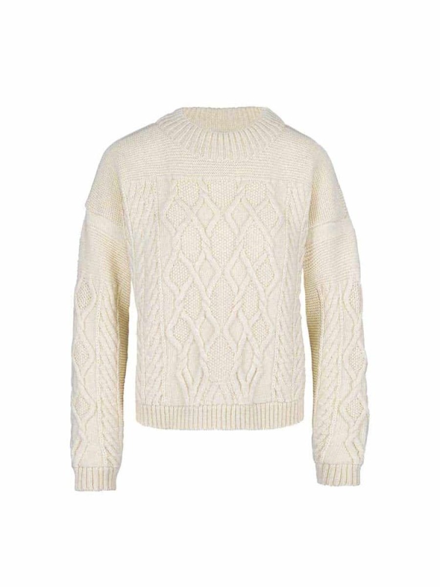 Damer Norlender Knitwear Ullgensere | Tora Ull Genser Gra Hvit