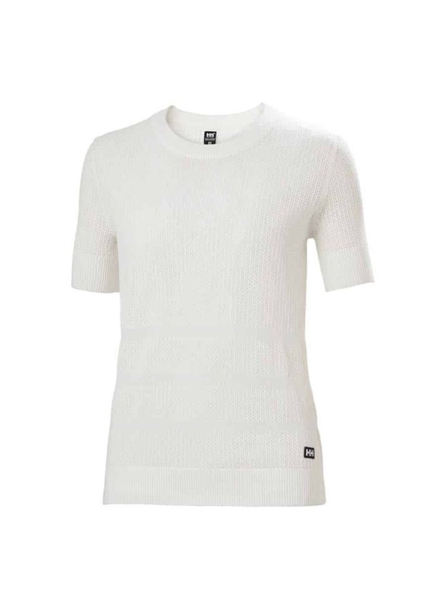 Damer Helly Hansen Topper Og T-Skjorter | Thalia Knit T-Skjorte Grahvit