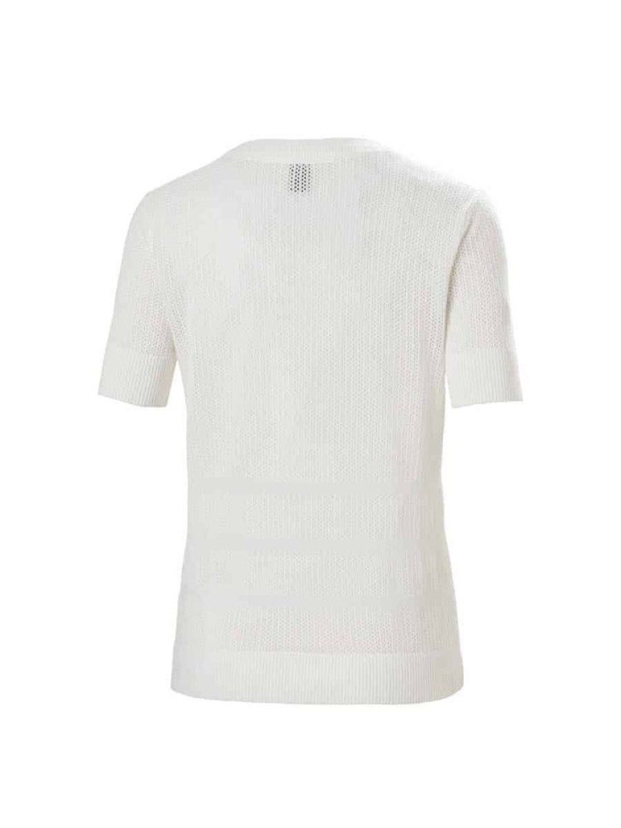 Damer Helly Hansen Topper Og T-Skjorter | Thalia Knit T-Skjorte Grahvit