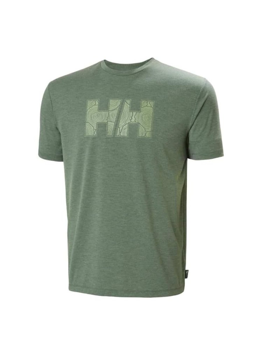 Herrer Helly Hansen Topper Og T-Skjorter | Skog Recycled Graphic T-Skjorte Gronn