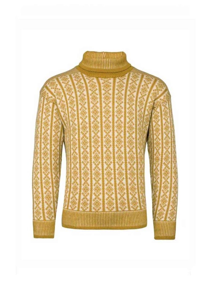 Herrer Norlender Knitwear Ullgensere | Utsira Ull Genser Oker