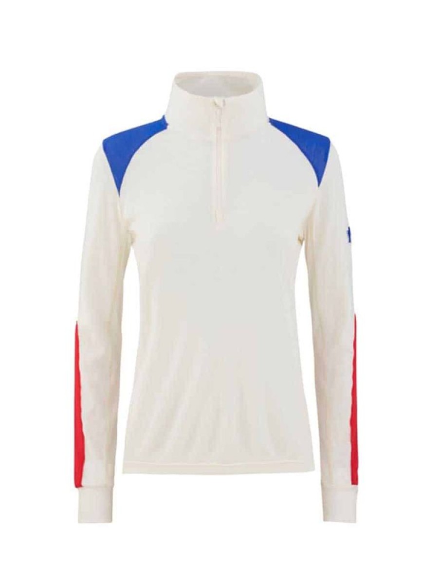 Damer WoolLand Ullgensere | Rasletind Ull Half Zip Top Snohvit