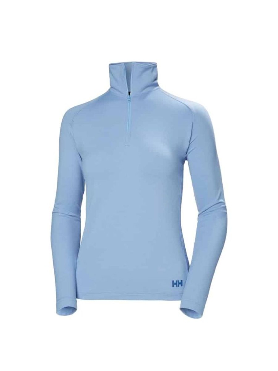 Damer Helly Hansen Topper Og T-Skjorter | Verglas Halv Glidelas Lys Bla