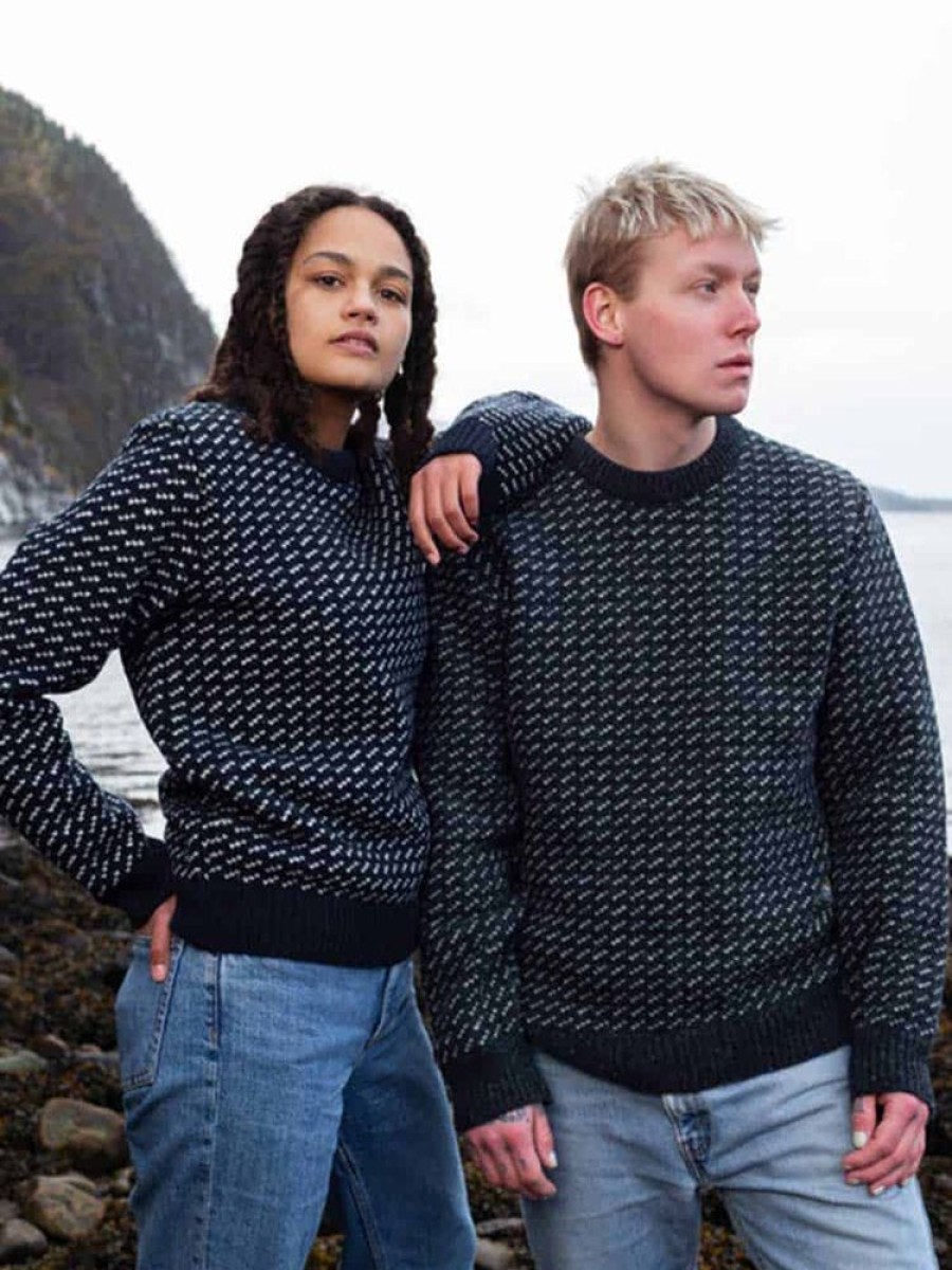 Herrer Norlender Knitwear Ullgensere | Svalbard Ull Genser Marine