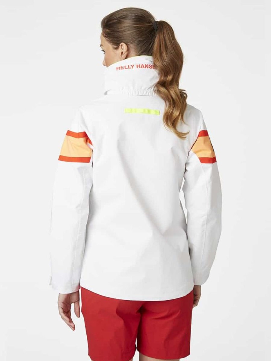 Damer Helly Hansen Seilerjakker | Salt Flag Jakke Hvit Oransje