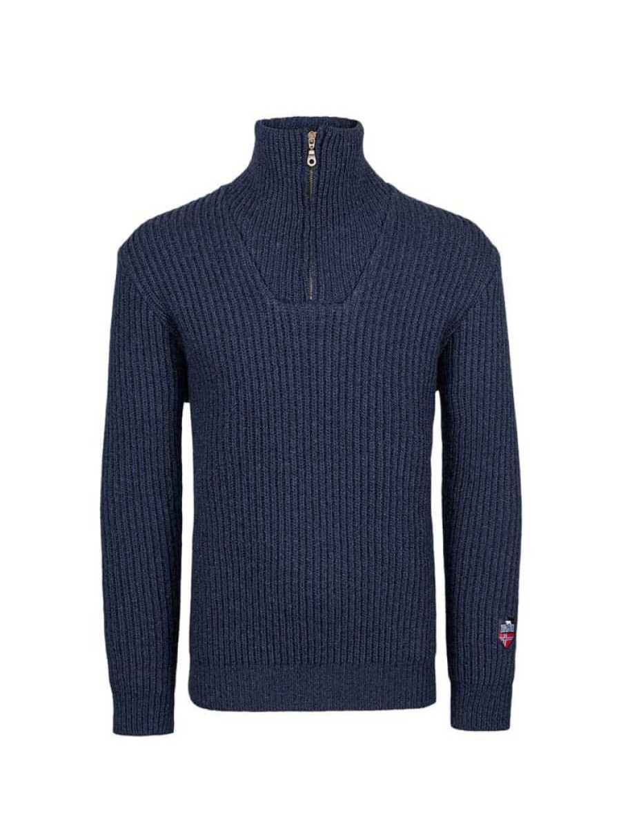 Herrer Norlender Knitwear Ullgensere | Fitjar Ull Genser Marine