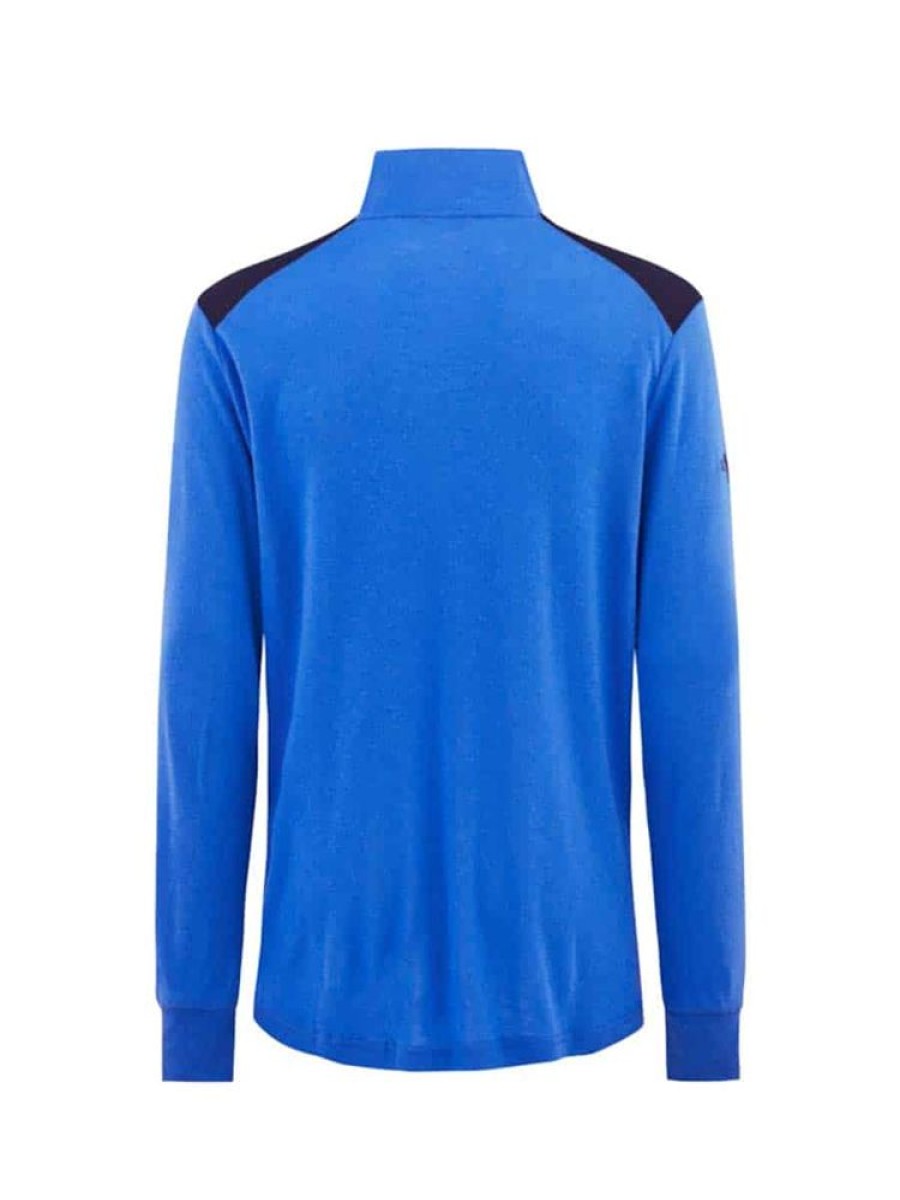 Herrer WoolLand Ullgensere | Faerder Ull Half Zip Top Topas